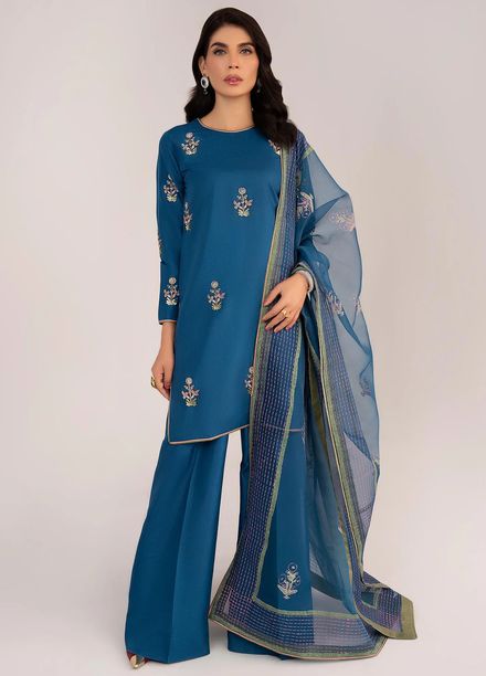 Allure by IH Pret Embroidered Katan Silk 3 Piece Suit Julie