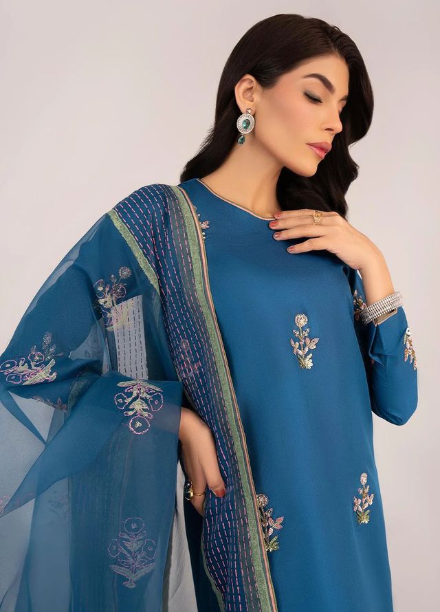 Allure by IH Pret Embroidered Katan Silk 3 Piece Suit Julie