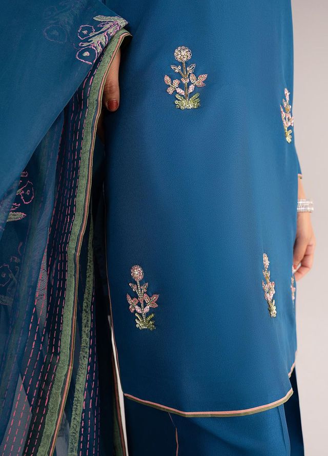 Allure by IH Pret Embroidered Katan Silk 3 Piece Suit Julie
