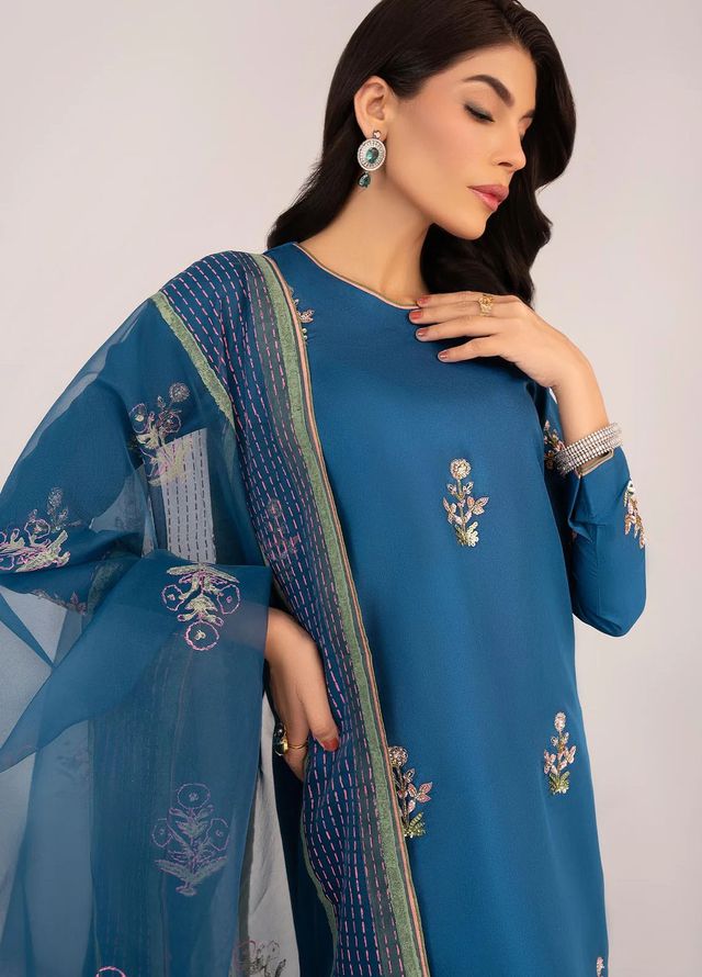 Allure by IH Pret Embroidered Katan Silk 3 Piece Suit Julie