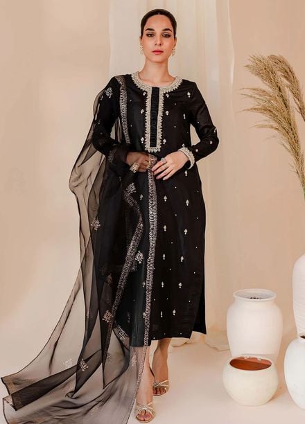 Allure by IH Pret Embroidered Katan Silk 3 Piece Suit Soul