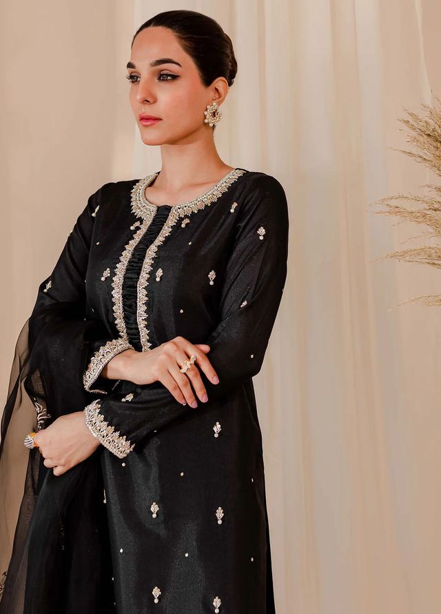 Allure by IH Pret Embroidered Katan Silk 3 Piece Suit Soul