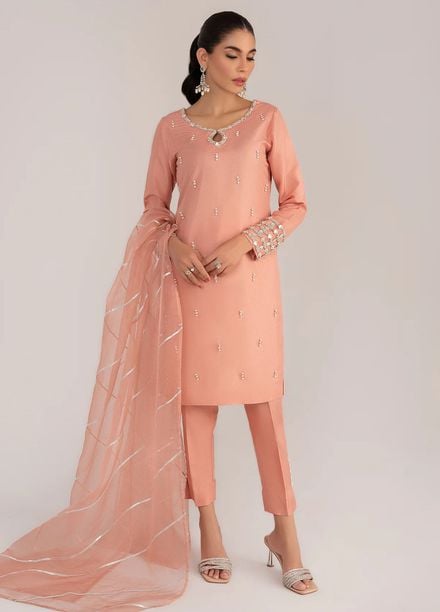 Allure by IH Pret Embroidered Katan Silk 3 Piece Suit Zara