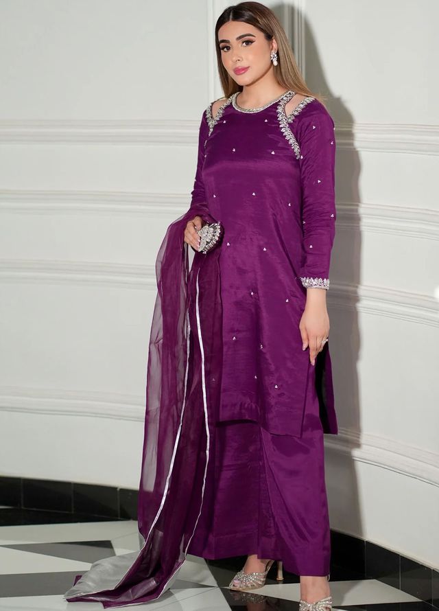 Allure by IH Pret Embroidered Raw Silk 3 Piece Suit Arsh