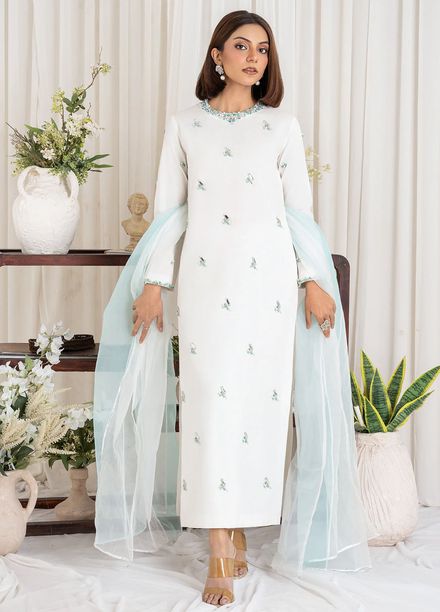 Allure by IH Pret Embroidered Raw Silk 3 Piece Suit Charm