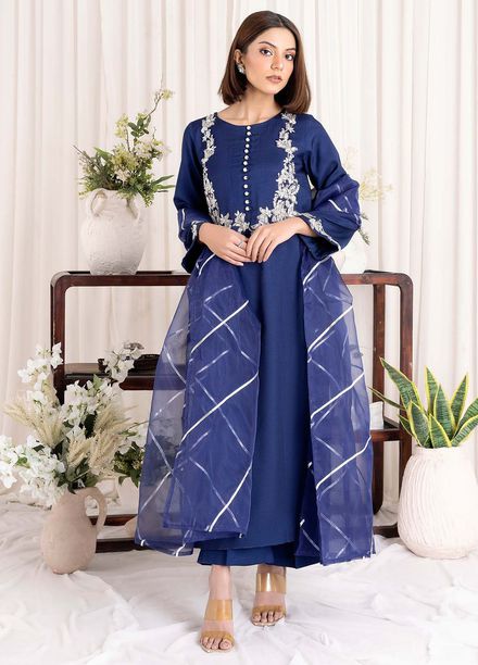 Allure by IH Pret Embroidered Raw Silk 3 Piece Suit Dream