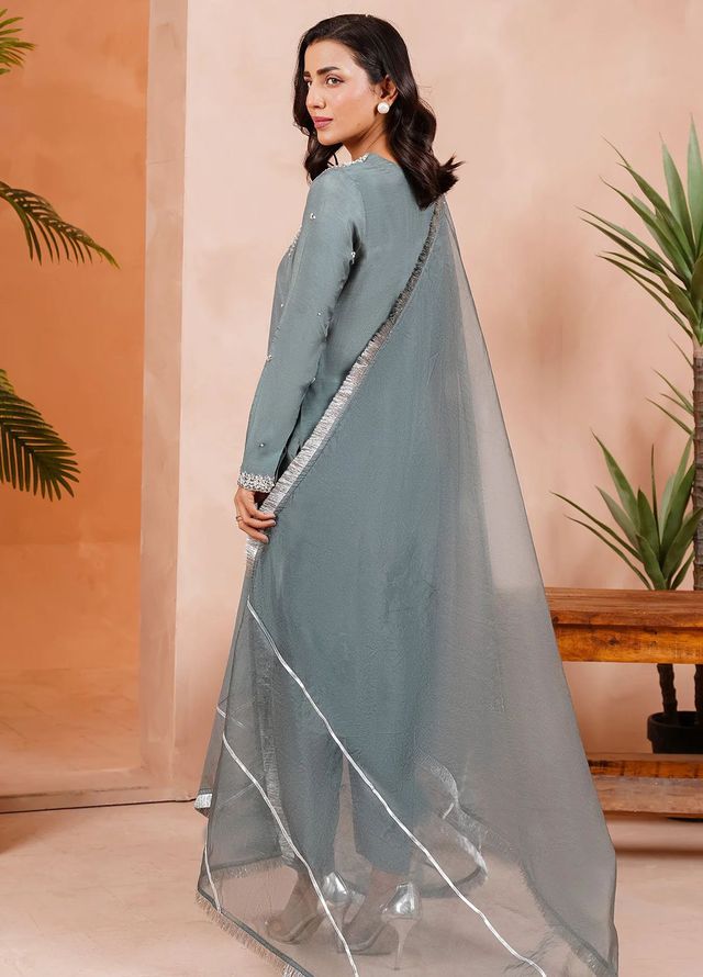 Allure by IH Pret Embroidered Raw Silk 3 Piece Suit Estelle