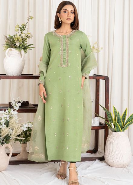 Allure by IH Pret Embroidered Raw Silk 3 Piece Suit Fatin