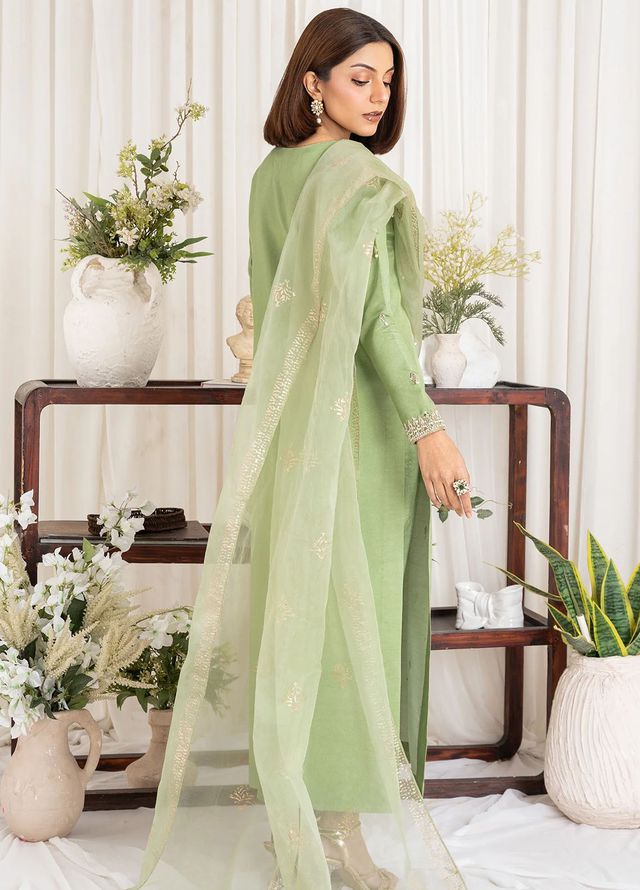 Allure by IH Pret Embroidered Raw Silk 3 Piece Suit Fatin