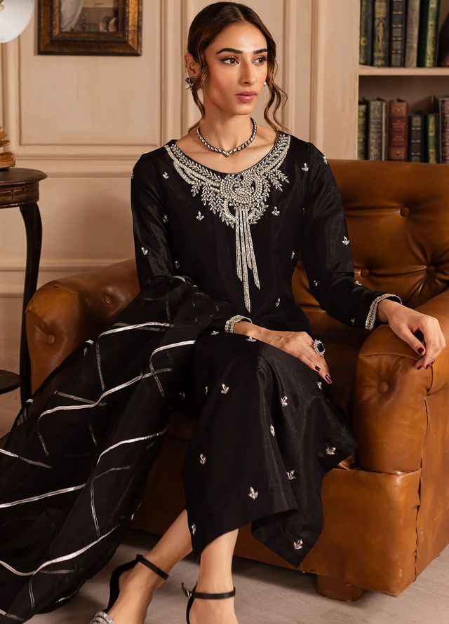 Allure by IH Pret Embroidered Raw Silk 3 Piece Suit Fiona
