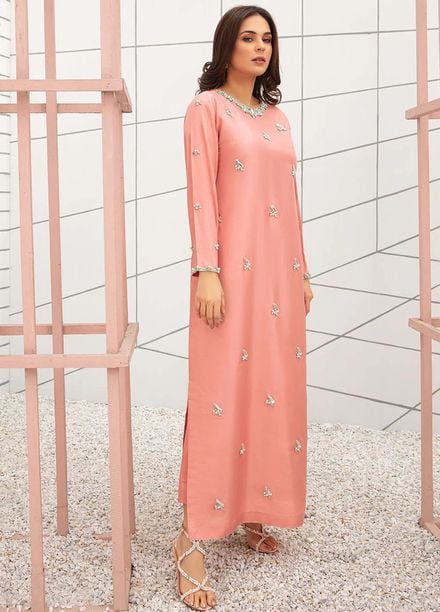 Allure by IH Pret Embroidered Raw Silk 3 Piece Suit First Blush