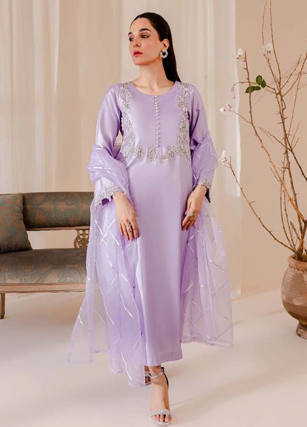 Allure by IH Pret Embroidered Raw Silk 3 Piece Suit Irene