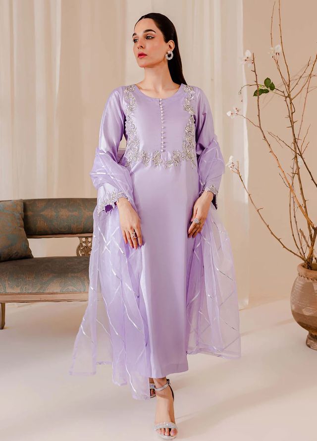 Allure by IH Pret Embroidered Raw Silk 3 Piece Suit Irene