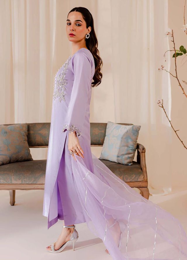 Allure by IH Pret Embroidered Raw Silk 3 Piece Suit Irene