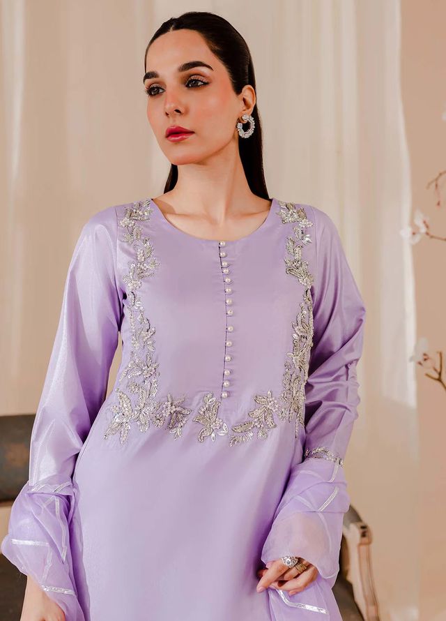 Allure by IH Pret Embroidered Raw Silk 3 Piece Suit Irene