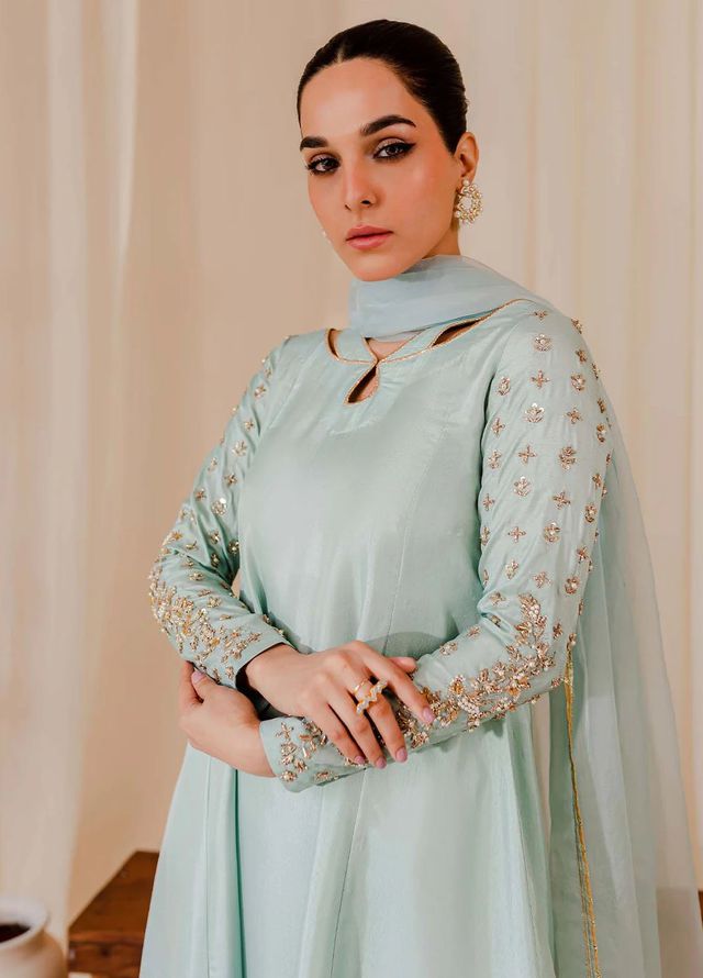 Allure by IH Pret Embroidered Raw Silk 3 Piece Suit Madonna