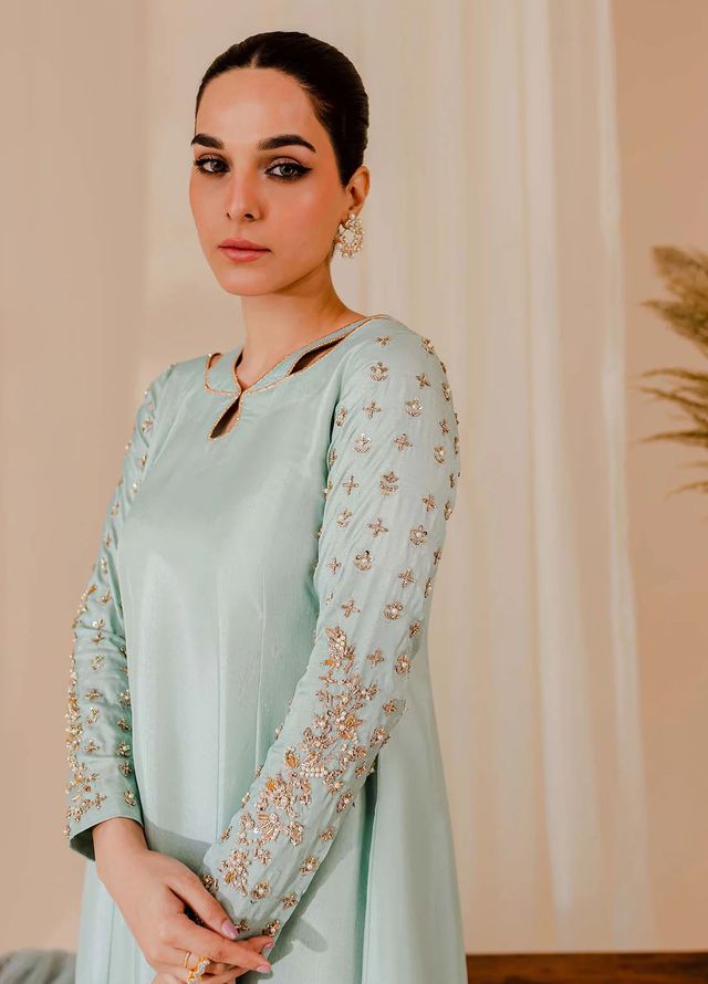 Allure by IH Pret Embroidered Raw Silk 3 Piece Suit Madonna
