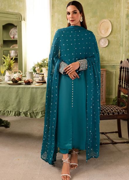 Allure by IH Pret Embroidered Raw Silk 3 Piece Suit Mahira