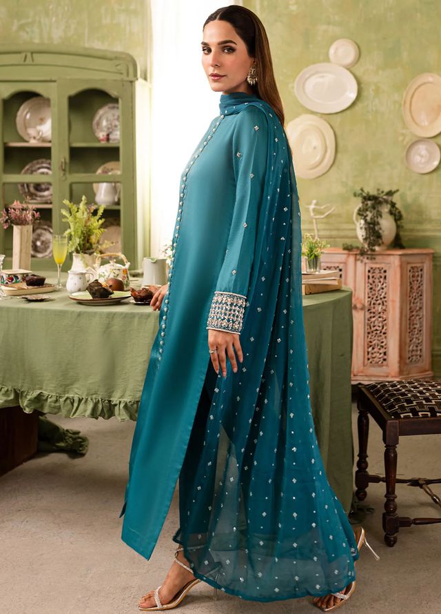 Allure by IH Pret Embroidered Raw Silk 3 Piece Suit Mahira