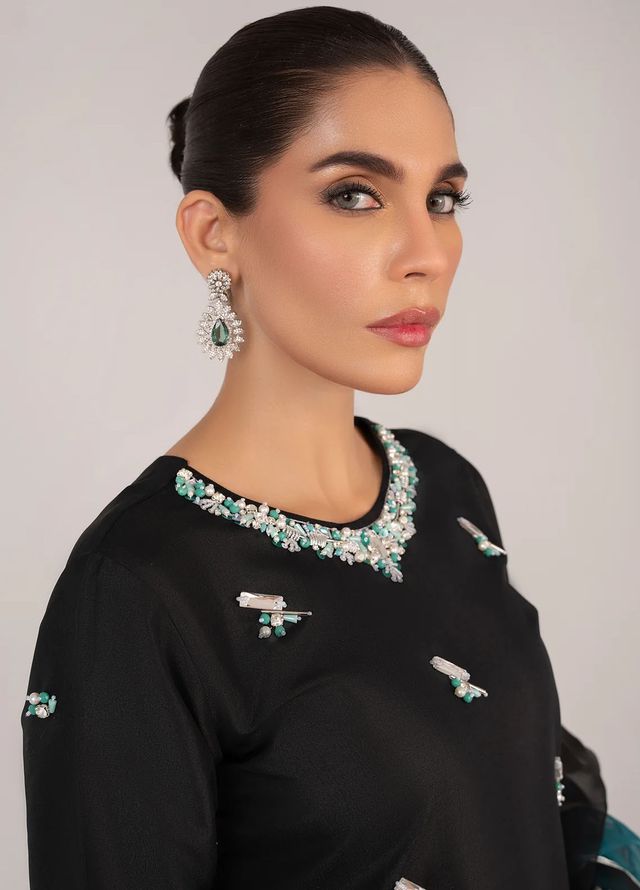 Allure by IH Pret Embroidered Raw Silk 3 Piece Suit Mia