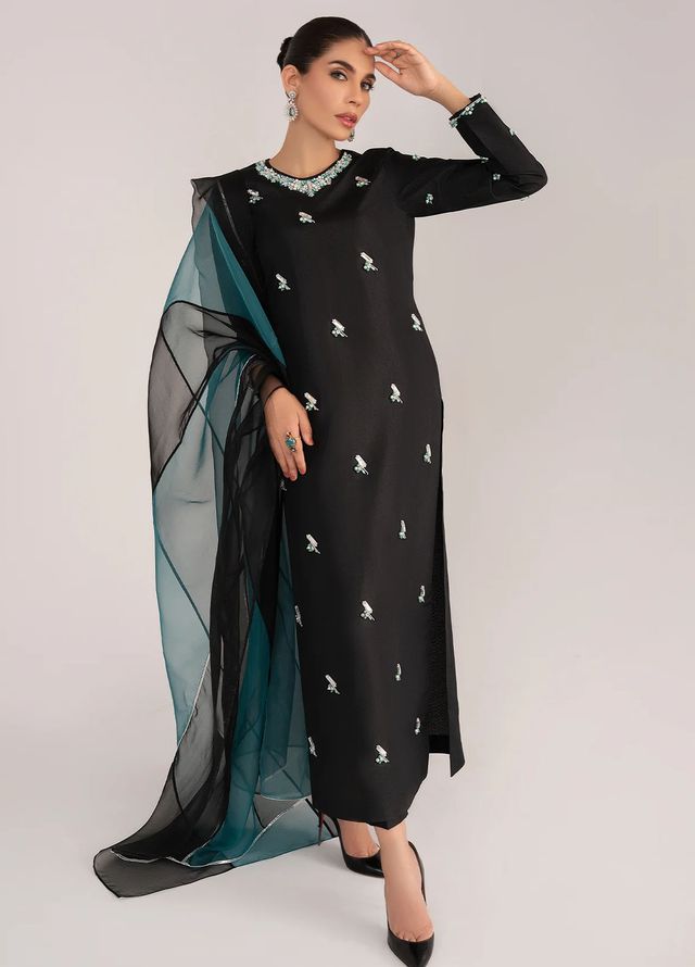 Allure by IH Pret Embroidered Raw Silk 3 Piece Suit Mia
