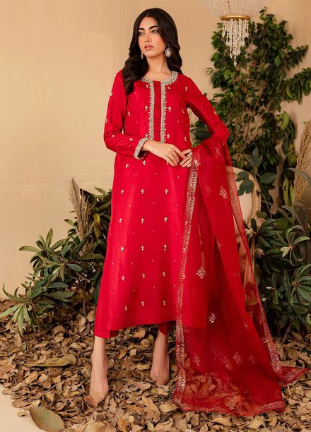 Allure by IH Pret Embroidered Raw Silk 3 Piece Suit Nyra