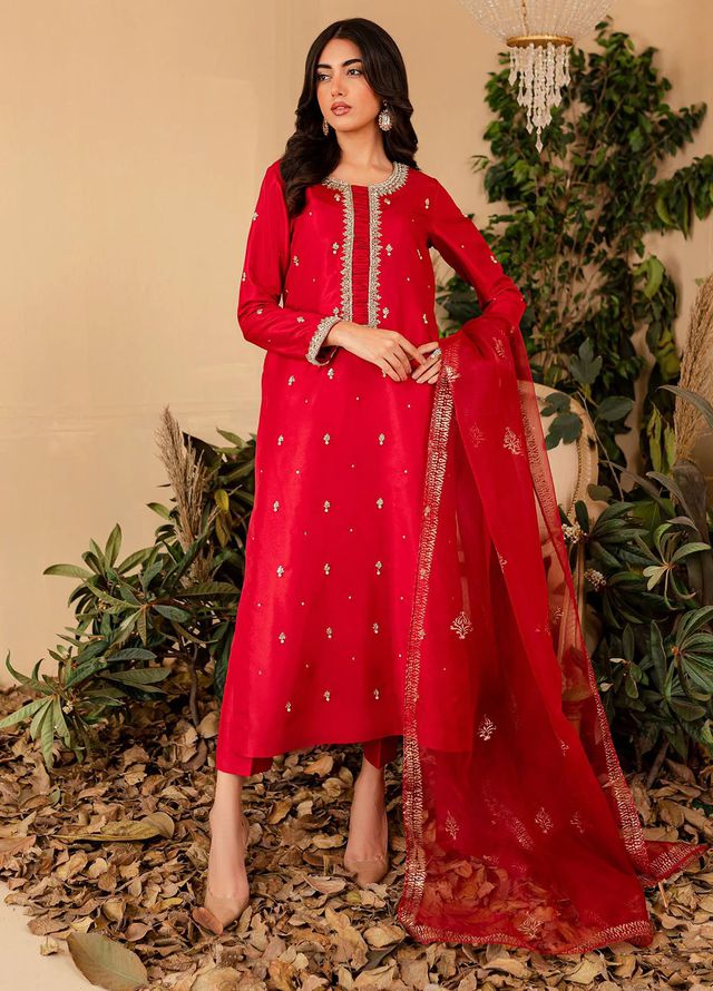 Allure by IH Pret Embroidered Raw Silk 3 Piece Suit Nyra