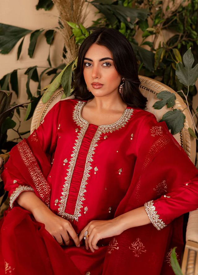 Allure by IH Pret Embroidered Raw Silk 3 Piece Suit Nyra
