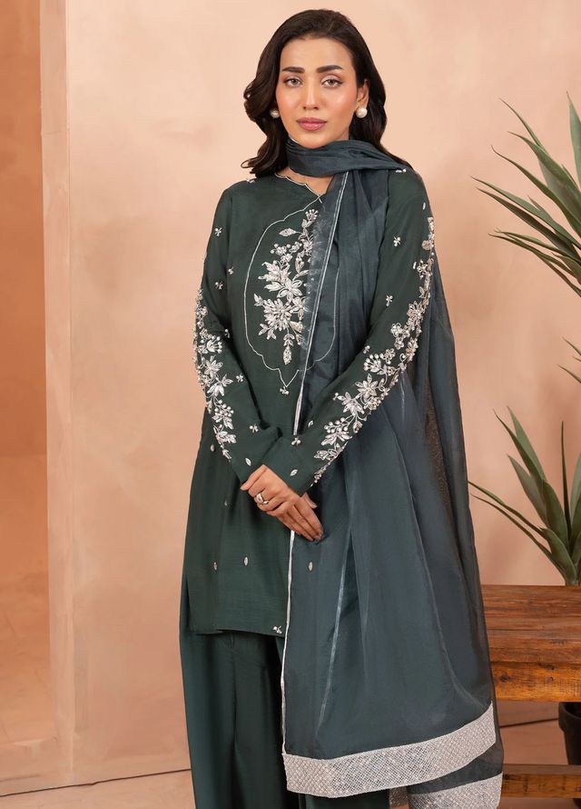 Allure by IH Pret Embroidered Raw Silk 3 Piece Suit Olene