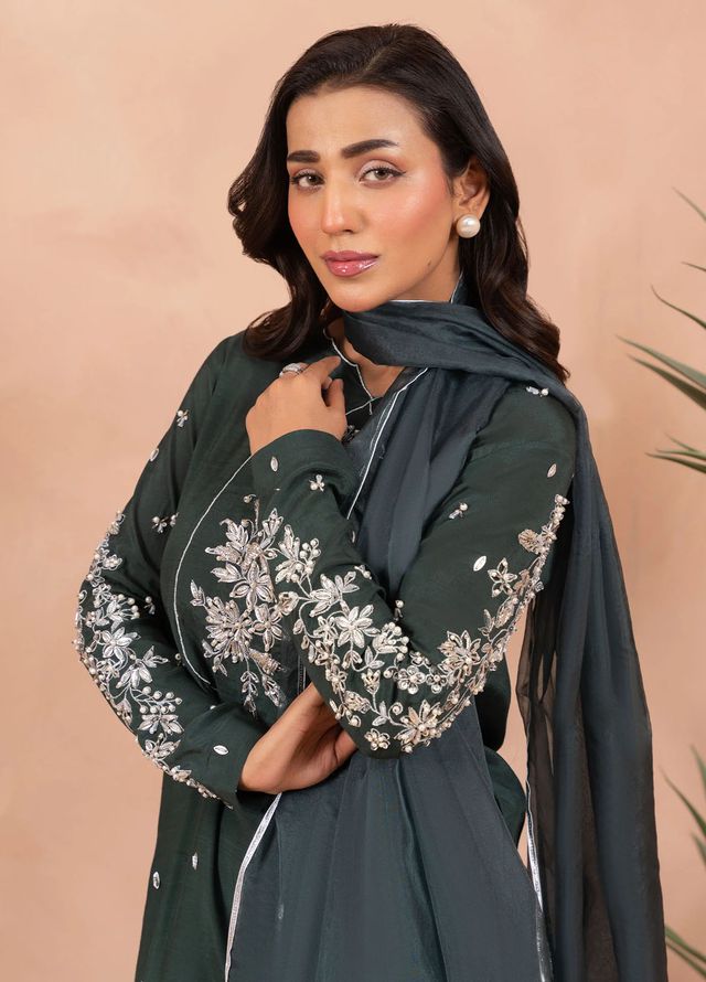 Allure by IH Pret Embroidered Raw Silk 3 Piece Suit Olene