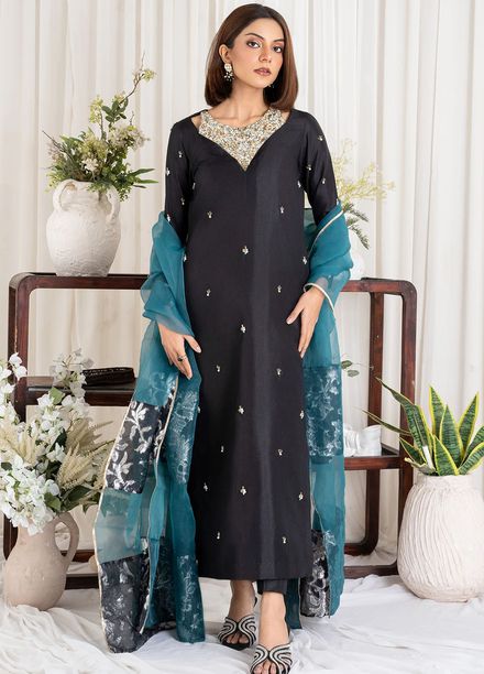 Allure by IH Pret Embroidered Raw Silk 3 Piece Suit Rita