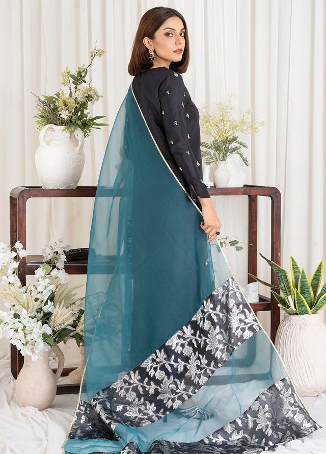 Allure by IH Pret Embroidered Raw Silk 3 Piece Suit Rita