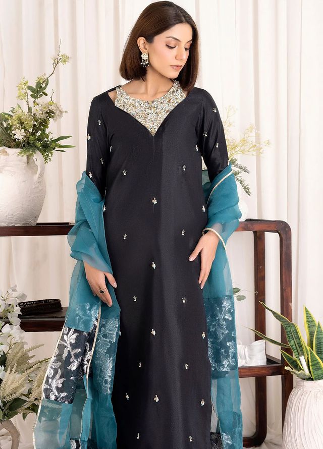 Allure by IH Pret Embroidered Raw Silk 3 Piece Suit Rita