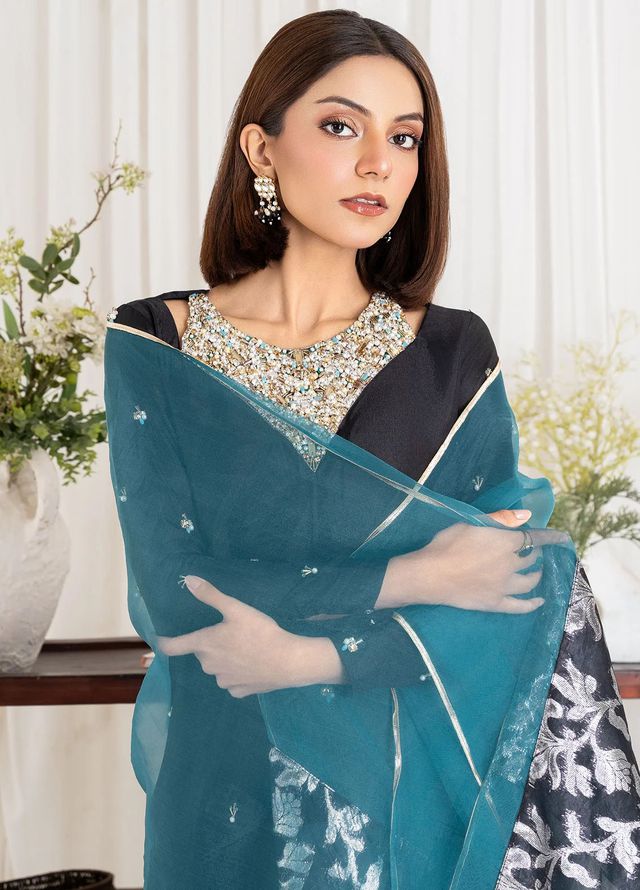 Allure by IH Pret Embroidered Raw Silk 3 Piece Suit Rita