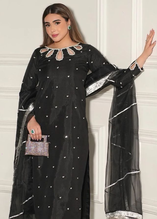 Allure by IH Pret Embroidered Raw Silk 3 Piece Suit Roha