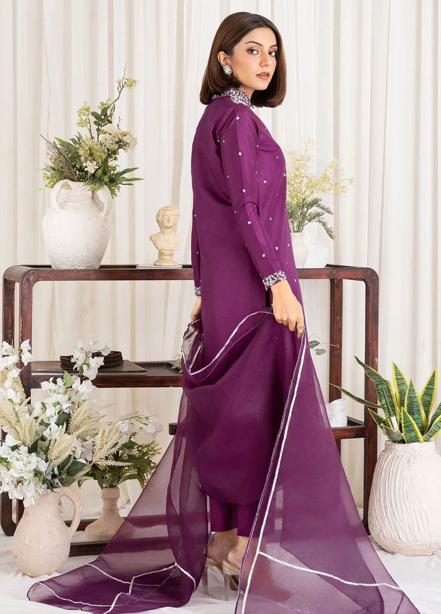 Allure by IH Pret Embroidered Raw Silk 3 Piece Suit Shanaya