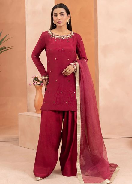 Allure by IH Pret Embroidered Raw Silk 3 Piece Suit Suzan
