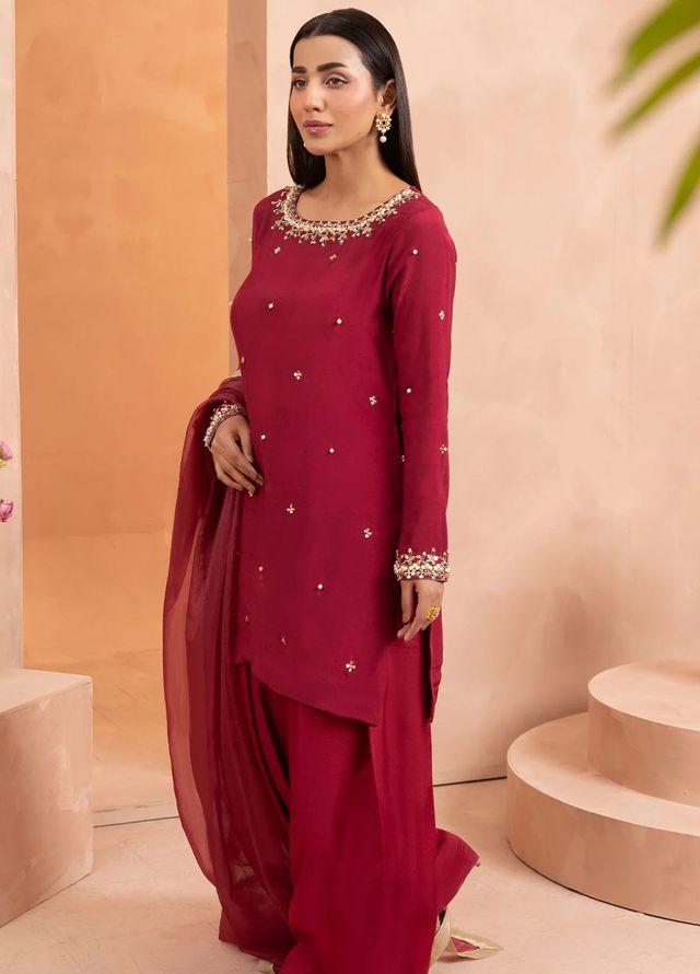 Allure by IH Pret Embroidered Raw Silk 3 Piece Suit Suzan