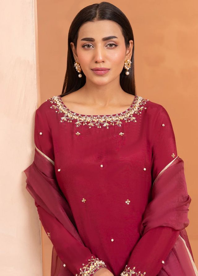 Allure by IH Pret Embroidered Raw Silk 3 Piece Suit Suzan