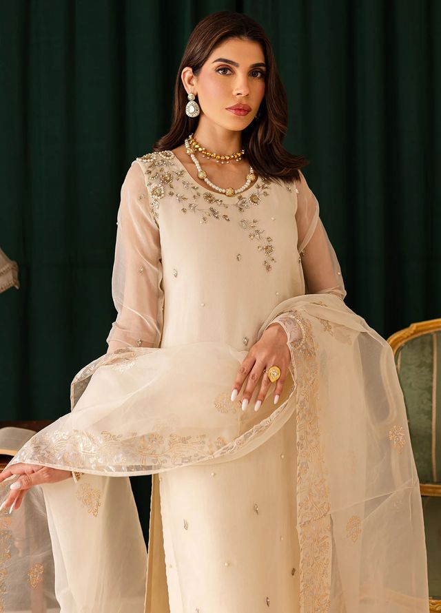 Allure by IH Pret Embroidered Raw Silk 3 Piece Suit Tiana