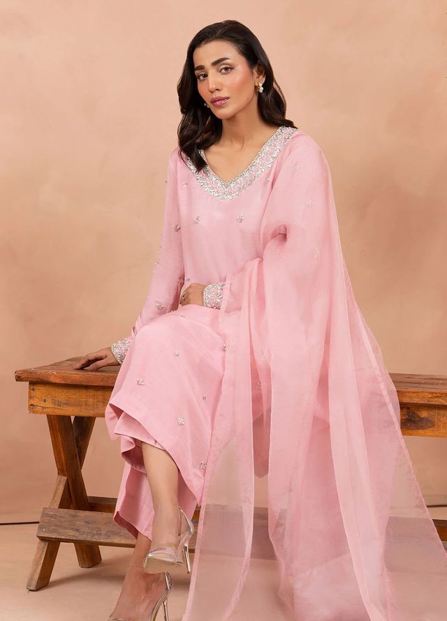 Allure by IH Pret Embroidered Raw Silk 3 Piece Suit Valerie
