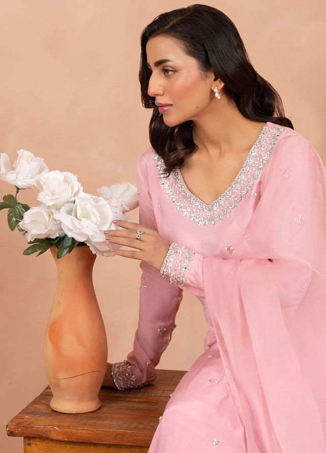 Allure by IH Pret Embroidered Raw Silk 3 Piece Suit Valerie