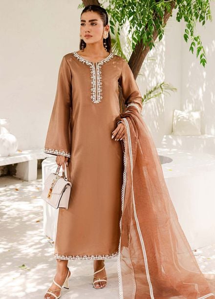 Allure by IH Pret Embroidered Silk 3 Piece Suit Hazel
