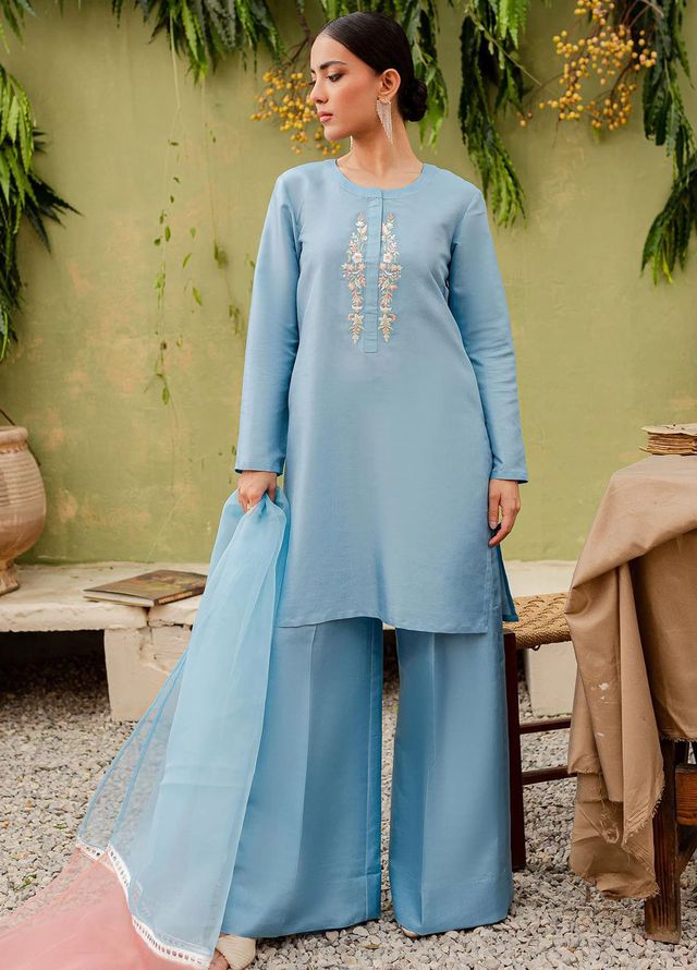 Allure by IH Pret Embroidered Silk 3 Piece Suit Zora