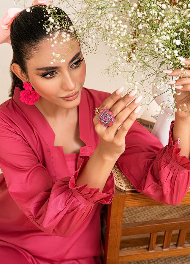 Amal Pret plain Lawn Cotton 2 Piece Suit Orchid
