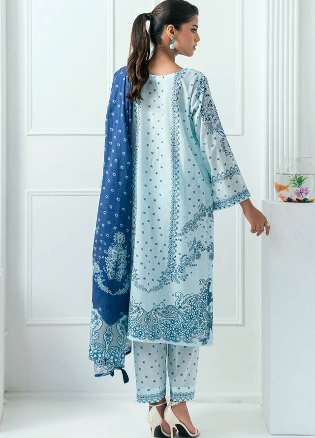 Amal Printed Lawn Suits Unstitched 3 Piece AL25AUS D-10 - Summer Collection