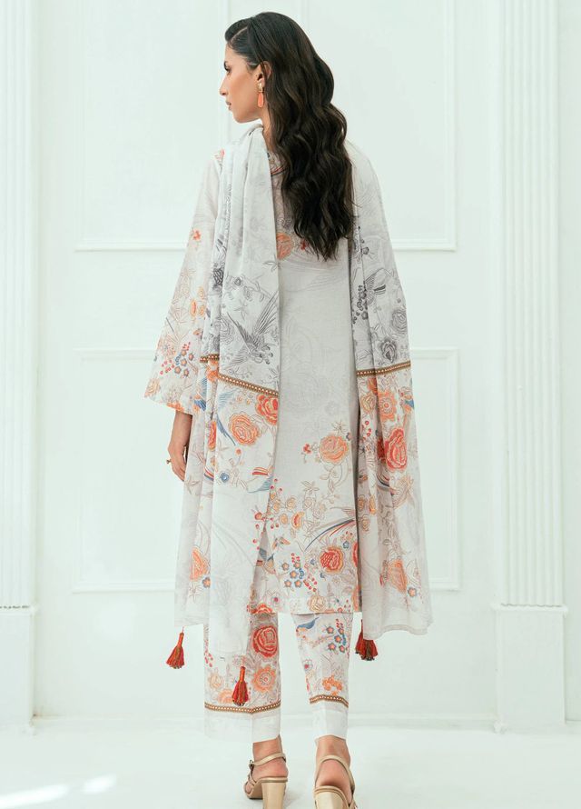 Amal Printed Lawn Suits Unstitched 3 Piece AL25AUS D-15 - Summer Collection