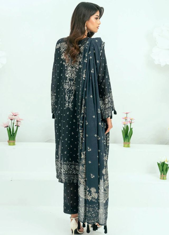 Amal Printed Lawn Suits Unstitched 3 Piece AL25AUS D-18 - Summer Collection