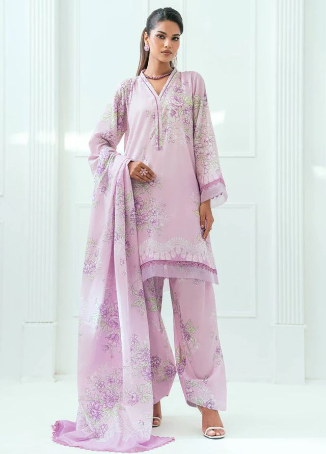 Amal Printed Lawn Suits Unstitched 3 Piece AL25AUS D-4 - Summer Collection