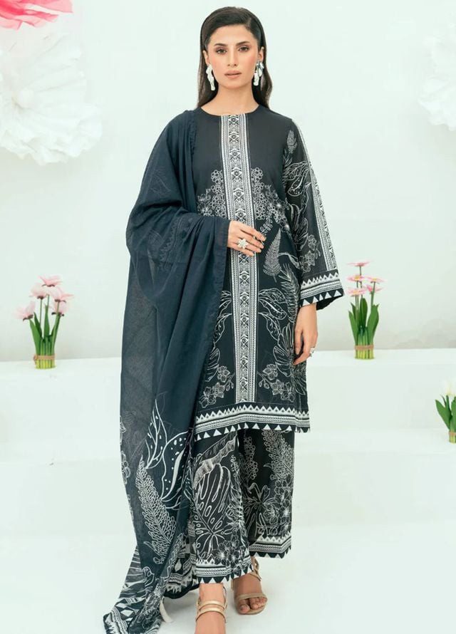 Amal Printed Lawn Suits Unstitched 3 Piece AL25AUS D-5 - Summer Collection